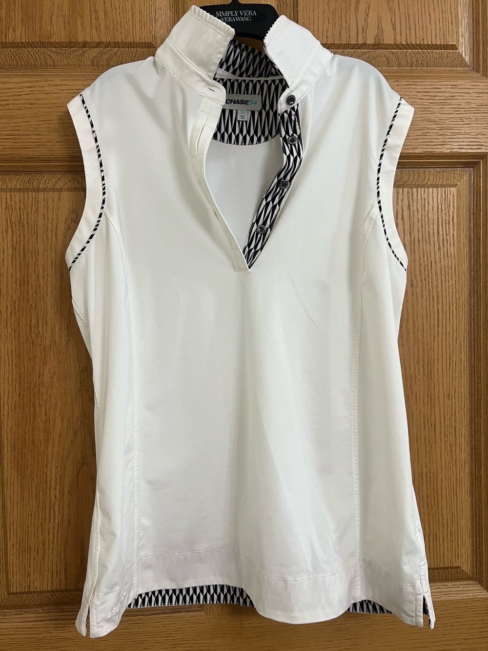 Chase54 Sleeveless White Golf Shirt